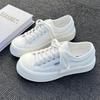 Popular Thick-soled White Canvas Board Shoes Women's Spring and Summer Ins Tide 2025 New Niche Versatile Casual Sports Shoes