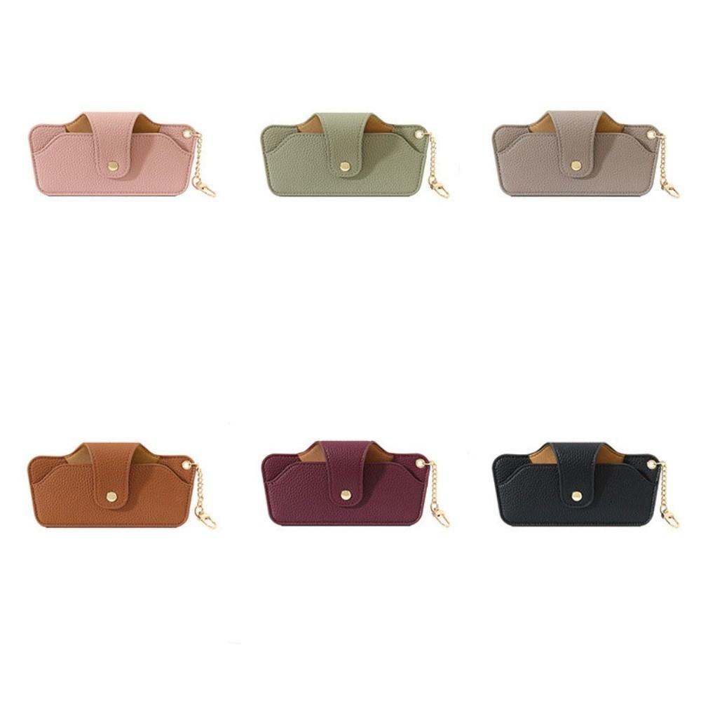 with Bag Pendant Leather Glasses Case PU Eyewear Protector Reading Glasses Storage Bag  Sun Glasses