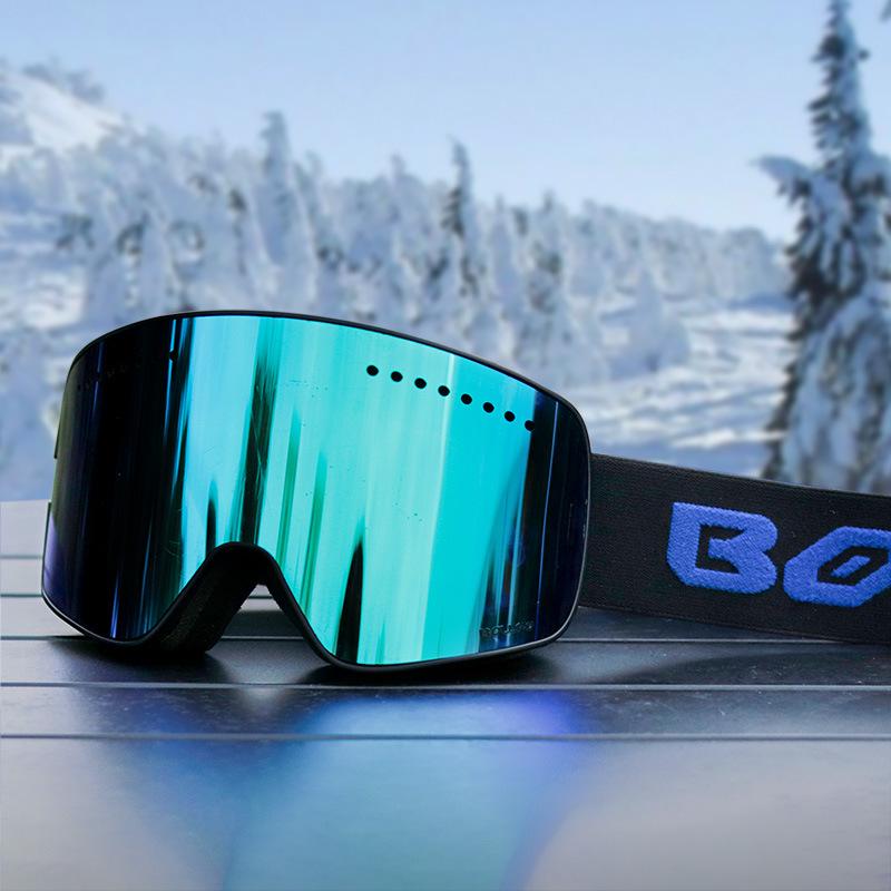 Anti-Fog Double Layer Ski Goggles - Fits Adult Helmets, Suitable for Children, Perfect for Winter Sports