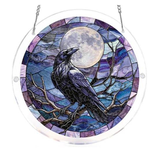 Acryl Puzzle Sonnenfänger 83 Teile DIY Sonnenfänger Bastelset für Erwachsene Buntglas Fenster Hängeornament für Haus Garten Dekoration
