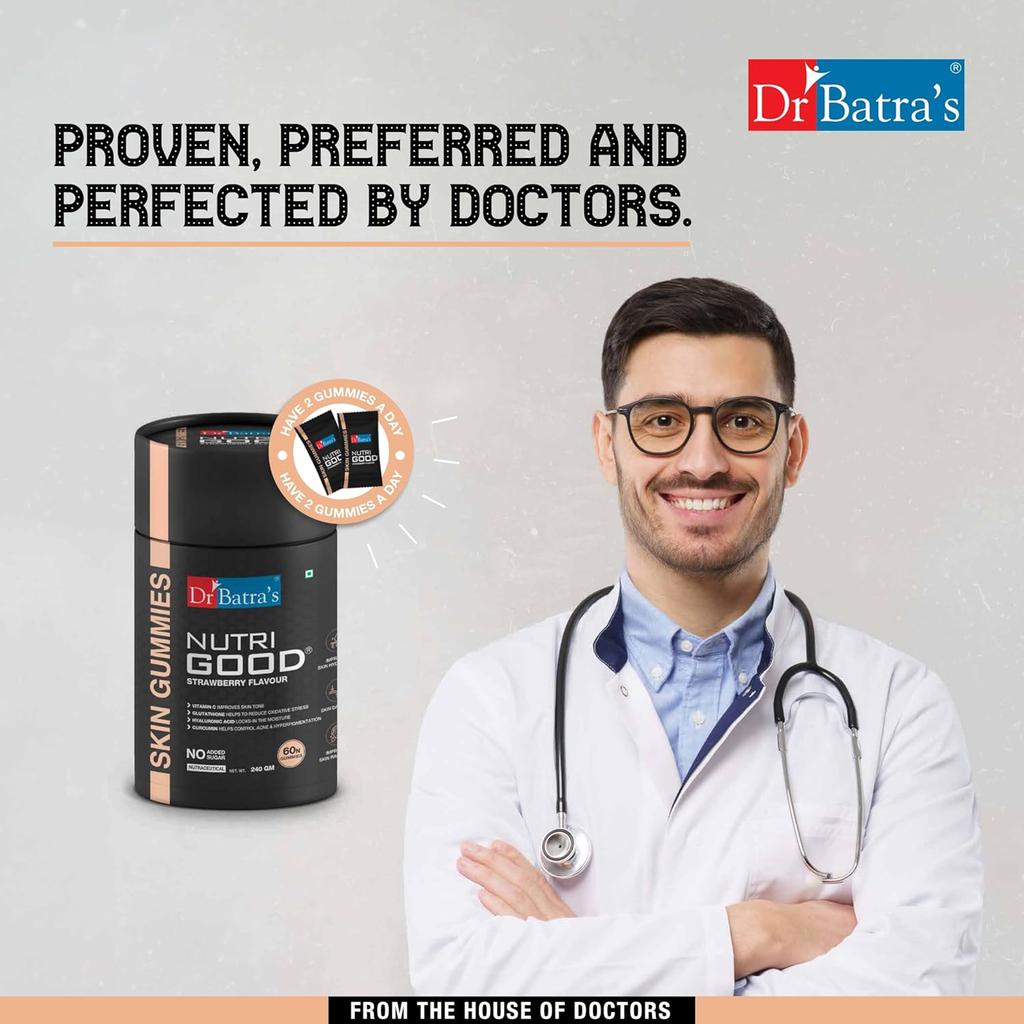 Dr Batra's Nutrigood Skin 60N Gummies For Youthful Glow Daily Beauty Supplement Pack Of 1 For Men Women Support Routine