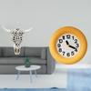 Tribal Bull Head Wall Hanging Art And Contemporary Silent Analog Wood Clock Decor for Office