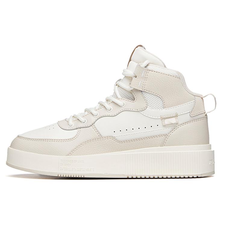 

Anta Life Collection Leather Slip Resistant Lightweight Abrasion Resistant High top Skateboard Shoes Women s White Gray 922138011-3 35.5