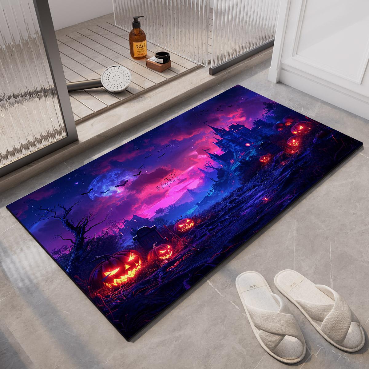 

Ужасный Хэллоуин Коврик для ванной Комнатные коврики для ног Впитывающий Быстросохнущий Коврик для душа Ковер для ванны Нескользящий придверный коврик Стираемый 40cmx60cm