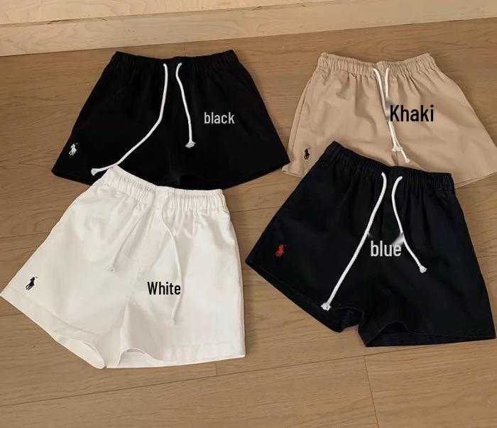 

Женские повседневные шорты большого размера с вышивкой, высокой талией и кулиской 3XL чёрный