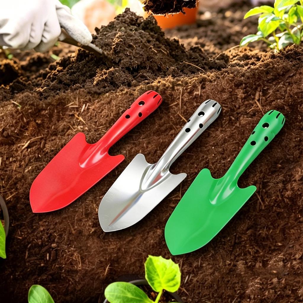 Garden Trowel Portable Bright Metal Hand Shovel Resistant Hand Shovel Gardening for Flower Soil Digging Planting Weeding