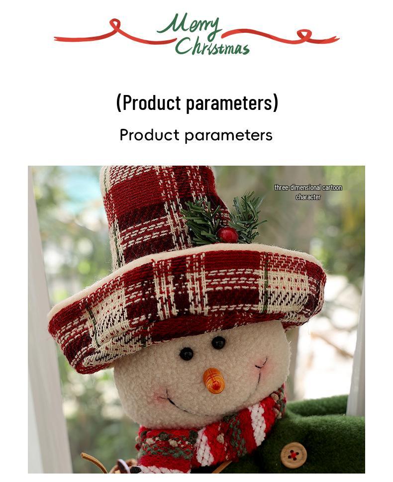 Cravată perdea Om Bătrân Pădure de Crăciun în carouri & Decor agățat de ușă