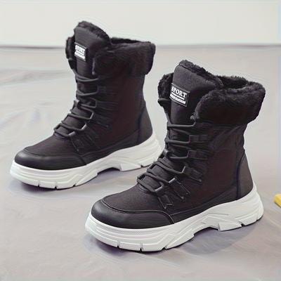 Damen Schneestiefel Neue Hohe Britischer Stil Studenten Koreanische Version der Plateau Damenstiefel Damen Schuhe