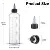 3pcs 230ml Clear Plastic Dispensing Bottles with Measurement Marks and Screw Caps - Refillable Round Dispenser Bottles
