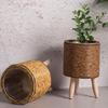 Practical Miniature Garden Accessories Flower Pot Container Holder Combining Functionality And Stylish Woven Appearance
