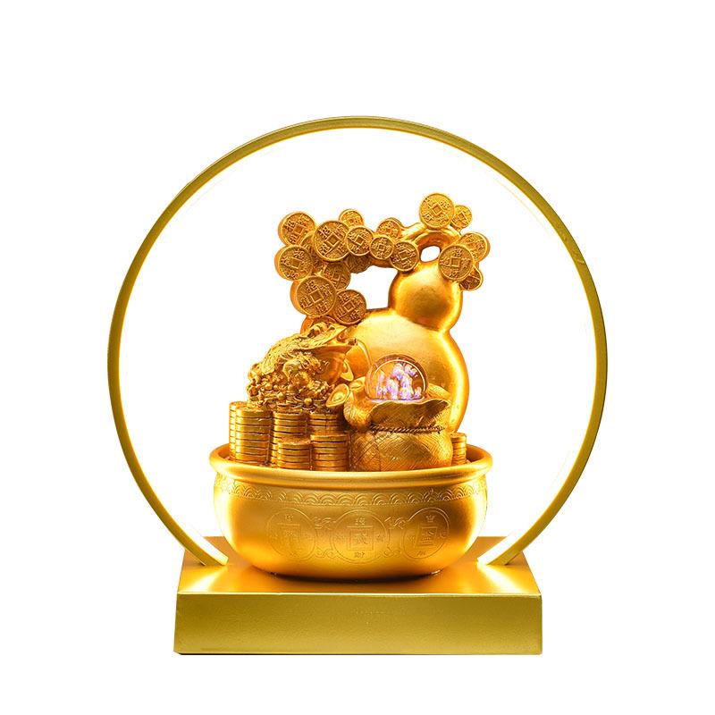 Exquisite Desktop Landscape Lamp with Lucky Cat, Money Tree, and Humidifier - Creative Gift Ornament
