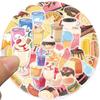 50 Hand-painted Food and Drinks Doodle Stickers Trolley Box Water Cup Diary Waterproof Diy Stickers