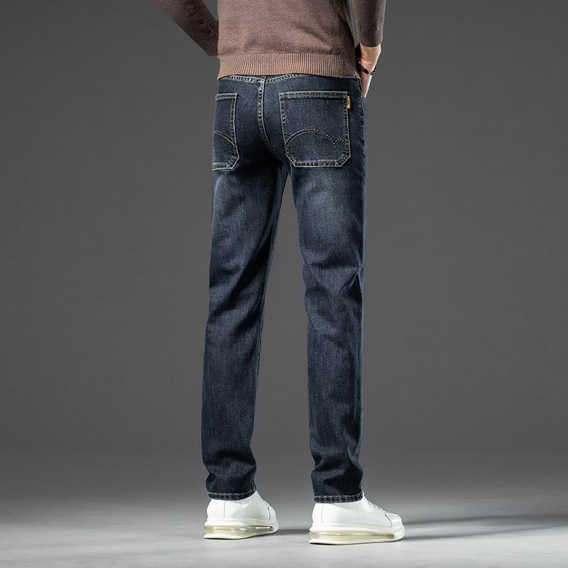 Podzimní Nové Vysoce Kvalitní Prané Antické Bronzové Džíny Pánské Módní Značkové Business Rovné Nohy Ležérní Dlouhé Kalhoty