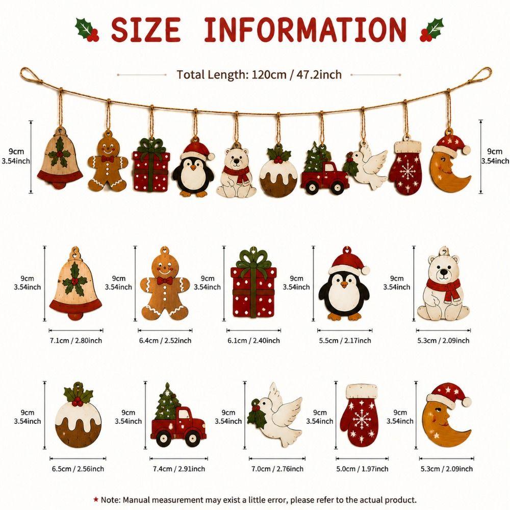 Multicolor Christmas Hanging Garland Cartoon Wall Decoration Christmas Wall Ornament  Holiday Decor