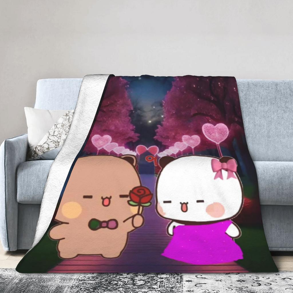 Bubu & Dudu Heart Love Plush Blankets Kids Adult Flannel Throw Blanket For Outdoor Super Soft Customized Quality Bedspread Gift