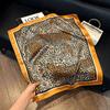 Lao Qian Feng Coffee Color Cashew Nut Silk Scarf Headscarf Versatile Neck Square Scarf Premium Sense Female Foreign Style Decorative Scarf Scarf