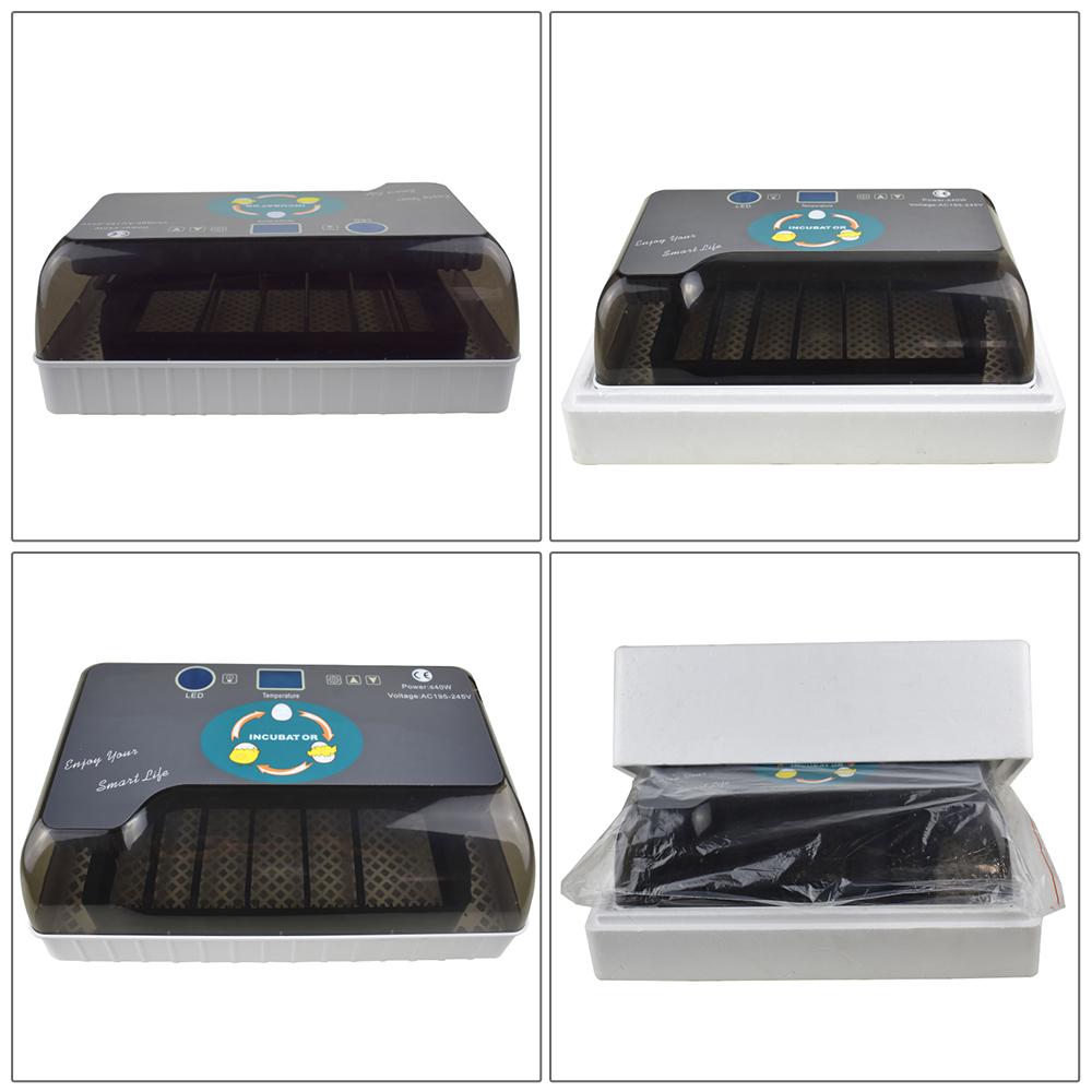 Brutkasten für 12 Eier mit automatischer Eierwendung, Feuchtigkeitskontrolle, Temperaturanzeige und Eierdurchleuchtung