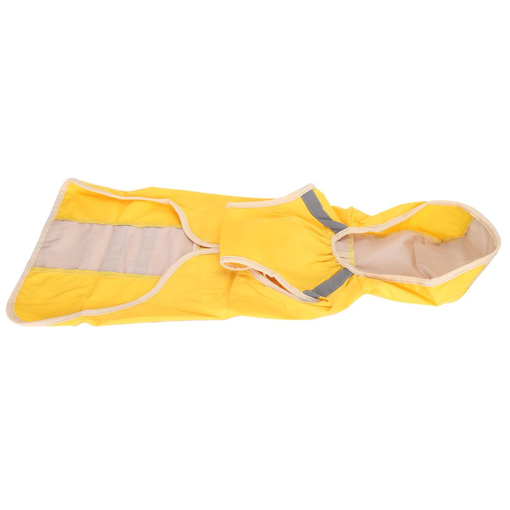 Dog Raincoat Waterproof Adjustable Lightweight Pet Rain Jacket with Safety Reflective StripeYellow S
