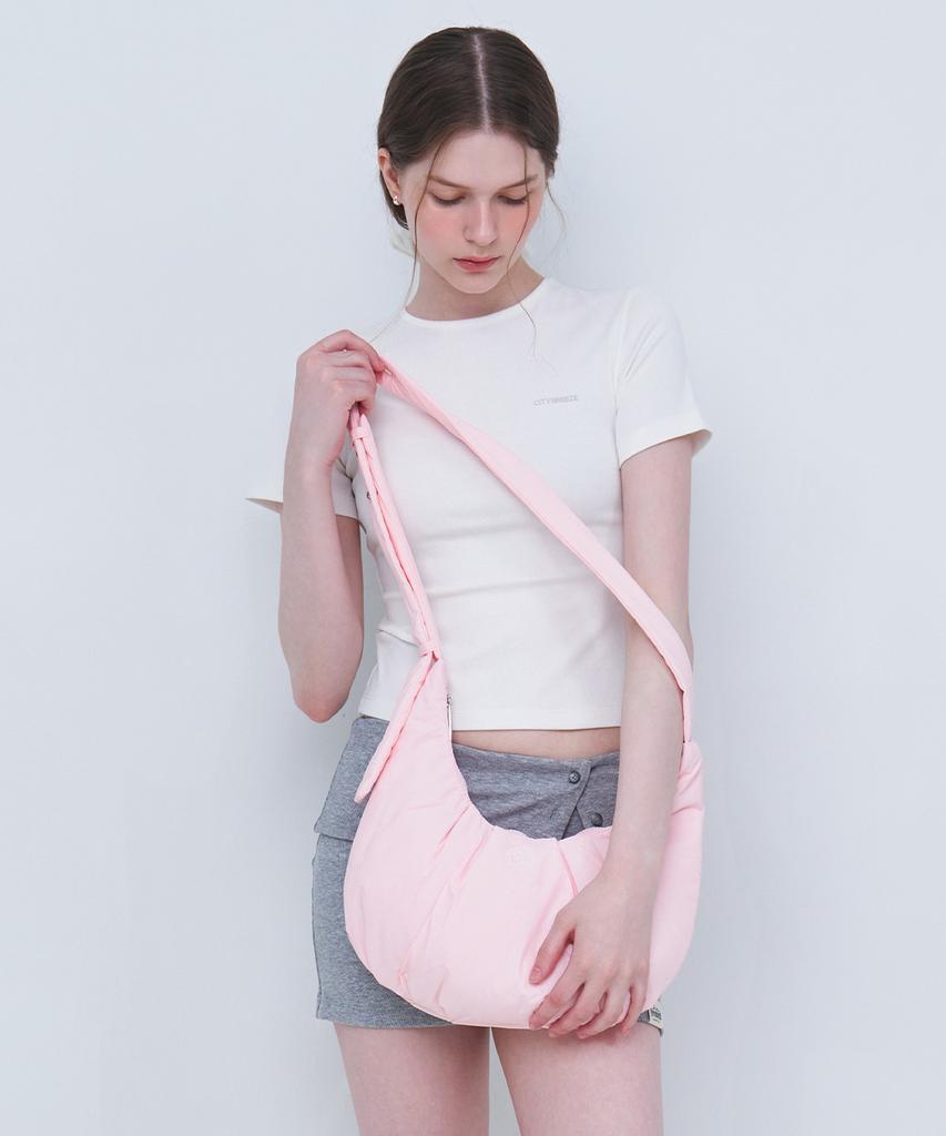 Citybreeze Circle Logo Padded Hobo Bag_Pink