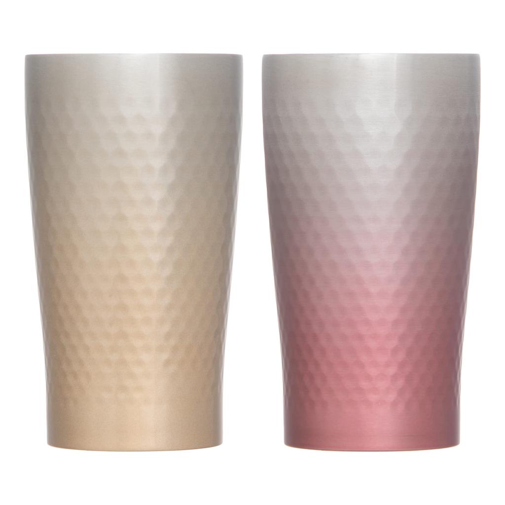 Maebata Tumbler Vacuum Insulated Pair Set Gradient 340ml Pink Gold Gold Stainless Steel Cup Luxe 52272 &