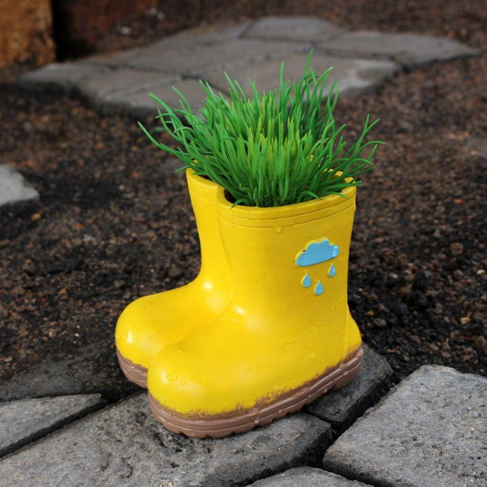 Funny Rain Boot Planter Decorative Hydroponic Flower Holder Flower Pot Landscaping Sculpture