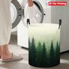 Collapsible Laundry Basket Large Round Waterproof Fabric Hamper Dirty Clothes Storage Bin Toy Organizer with Handles