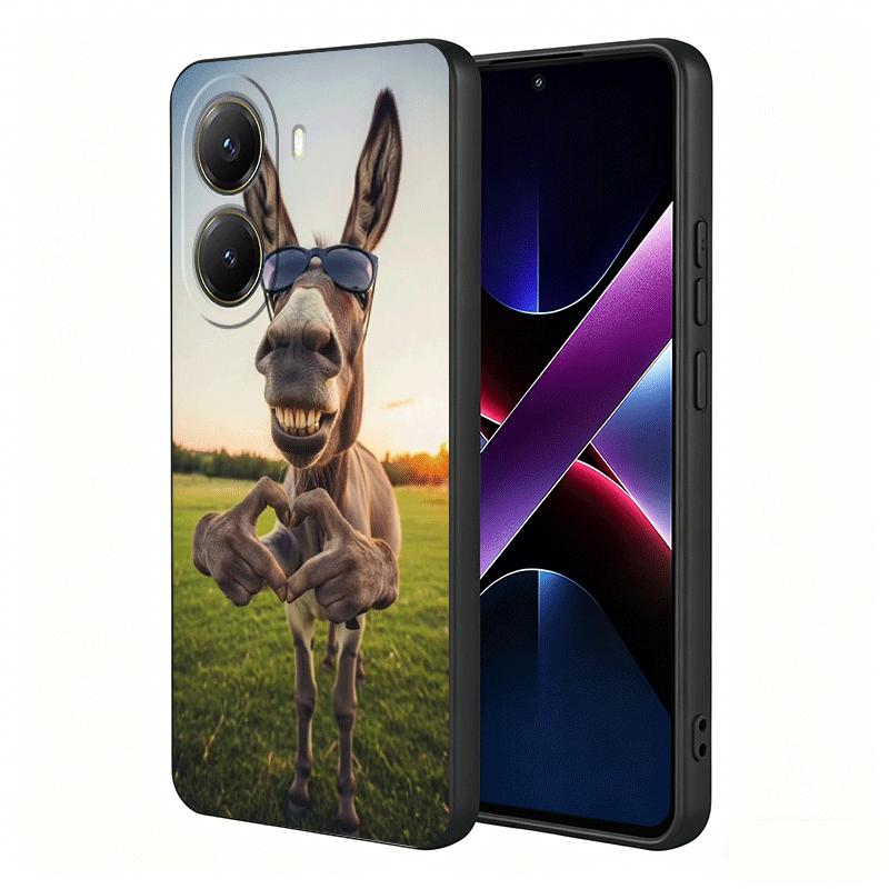 Funny Donkey Animal Soft Phone Case for Xiaomi Poco X5 X6 X7 X8 Pro Max X3 F7 F8 Ultra M8 M7 M6 M5 Redmi 15 15C 14C 13C 12C X4 F