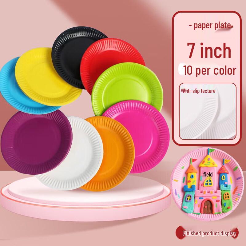Disposable Round Paper Plates for Crafts and Party Use
