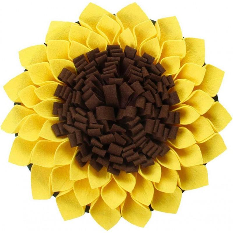 Dog Snuffle Mat Slow Feeding Scent Training - Felt Puzzle Toy Mental Stimulation Yellow