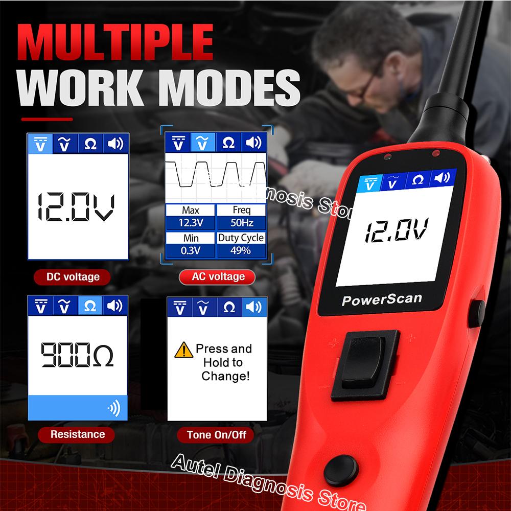 Autel PowerScan PS100 Power Circuit Probe Tester 12V 24V Digital Voltage Automotive Circuit Tester Car Diagnostic Test Tool