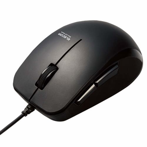 ELECOM Mouse Wired M-BL28UBSKBK 5 Button Rubber Grip Quiet Antibacterial Black
