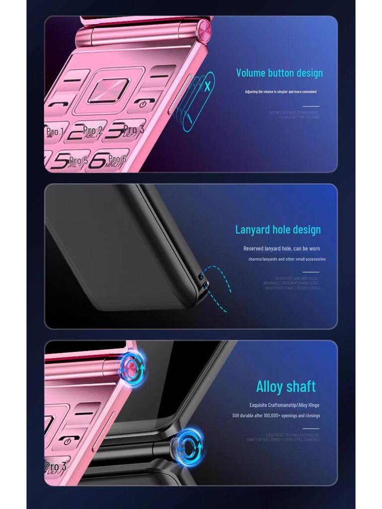 Genuine 4G Flip Phone for Seniors, Non-Smartphone with Large Screen, Super Long Standby, 5G Compatible