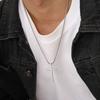 Stainless Steel Cross Pendant Necklace for Men Women, Unisex Simple Religion Necklace, Fashion Jewelry Chain Length 60cm/55cm