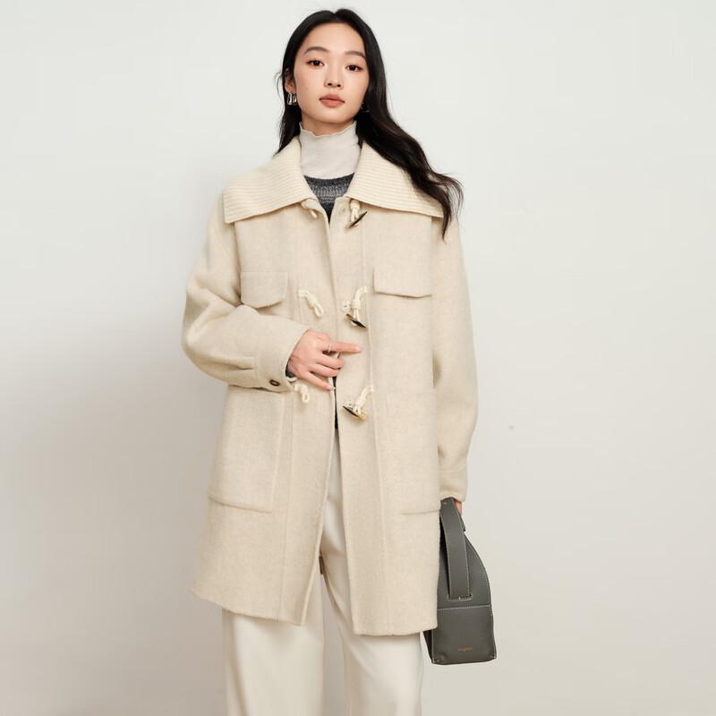 

Elva Island Women s Navy Collar Wool Blend Coat M