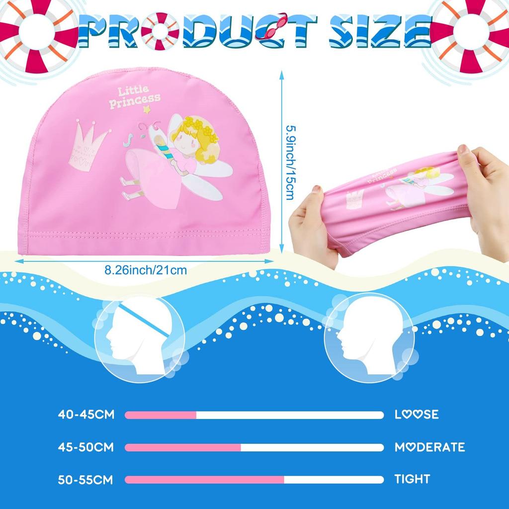 Cartoon Unicorn Silicone Swimming Cap Waterproof Swim Hat for Kids and Toddlers Boys and Girls