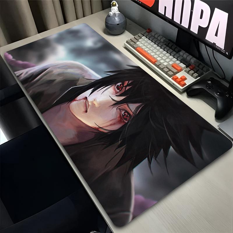 Large Mouse Pad Black And White Anime Table Mat Keyboard Pad NonSlip Gaming Accessories Naruto Sasuke Xxl Esports Game Mousepad
