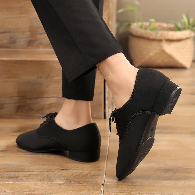 Men's Oxford Cloth Soft Sole Dance Shoes for Square, Foxtrot, and Modern Waltz