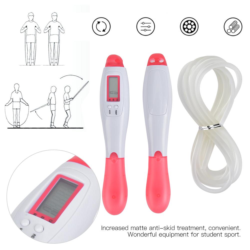 Adjustable Electronic Counter Jumprope Sport Equipment for Student School Usagepink