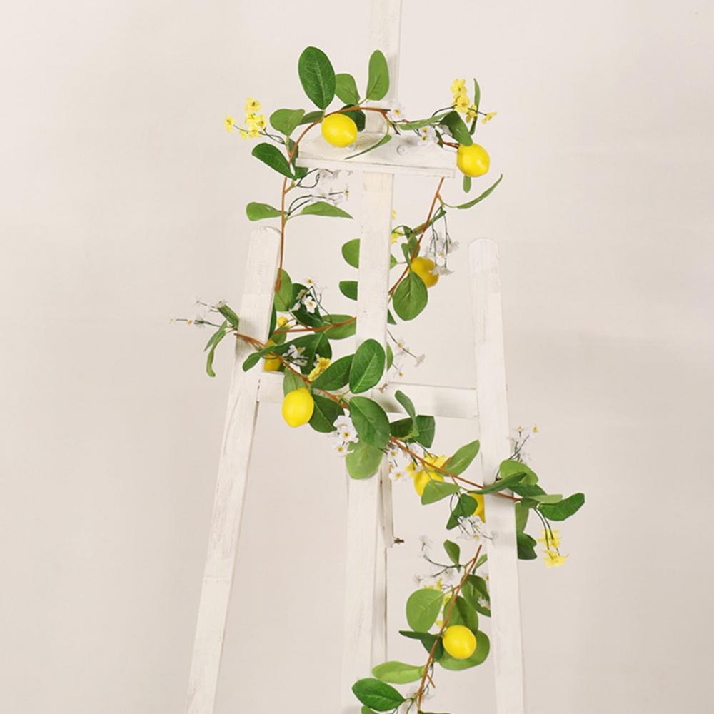 Kunstblumen-Dekoration, Rattan, Zitronen-Gänseblümchen, dekoratives Rattan, für Zuhause, zum Aufhängen, 1,8 Meter