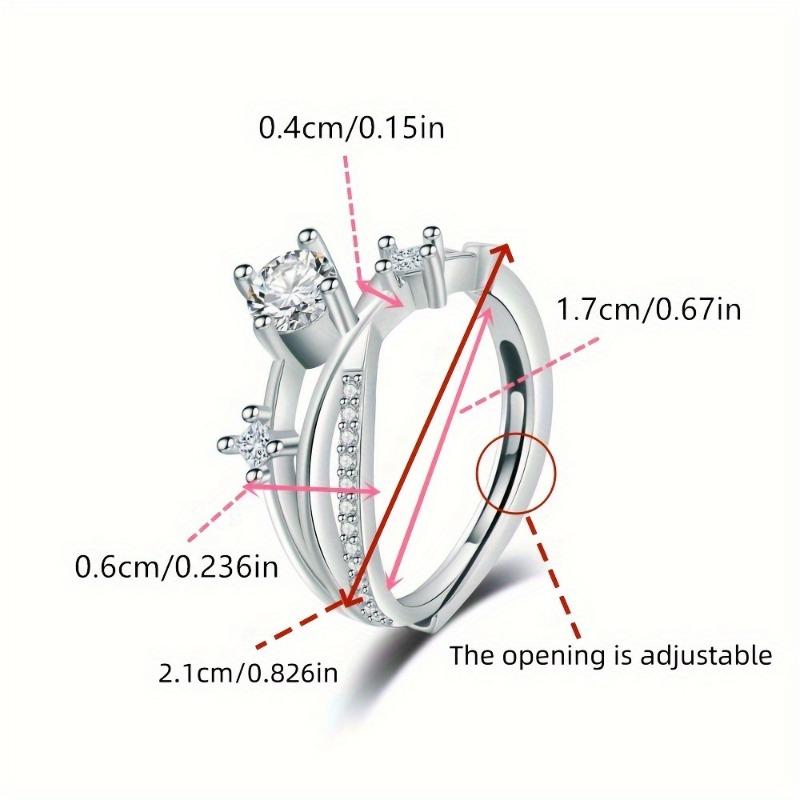 1PC Adjustable Premium Platinum/Rose Gold Plated Ring Ladies, Cosmic Track Planet Glitter Diamond Ring Ladies