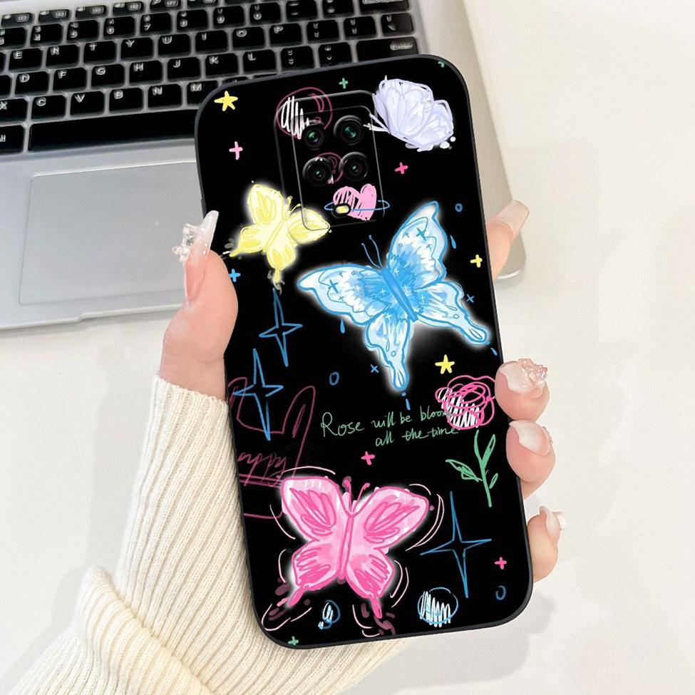 Casing For Redmi Note 9 9S 9Pro 4G Back Cover For Redmi Note 9 Pro Case Cute Cartoon Fashion Flowers Silicone Shockproof Bumper
