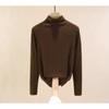 Women Plus Size Half High Collar Long Sleeve Slim Warm Thermal Base Top