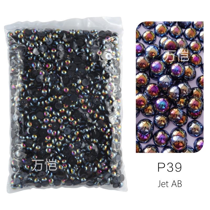 ABS Imitationsperle, Flachboden Halbrund Handyhülle Zubehör DIY Nagelkunst Perlen Schmuck Harzzubehör