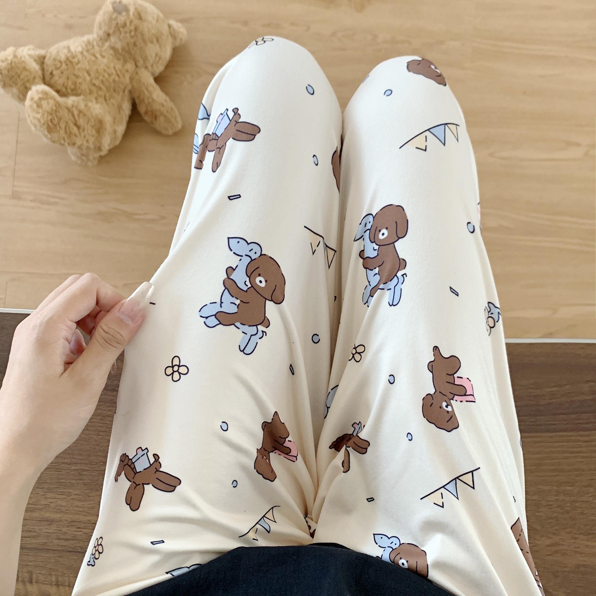 

Stroll Pants Women s Loose Cartoon Bear Pajamas for Spring, Autumn, Winter - Casual Long Pants for Home or Outdoor Wear One Size Fits 80-135 Jin