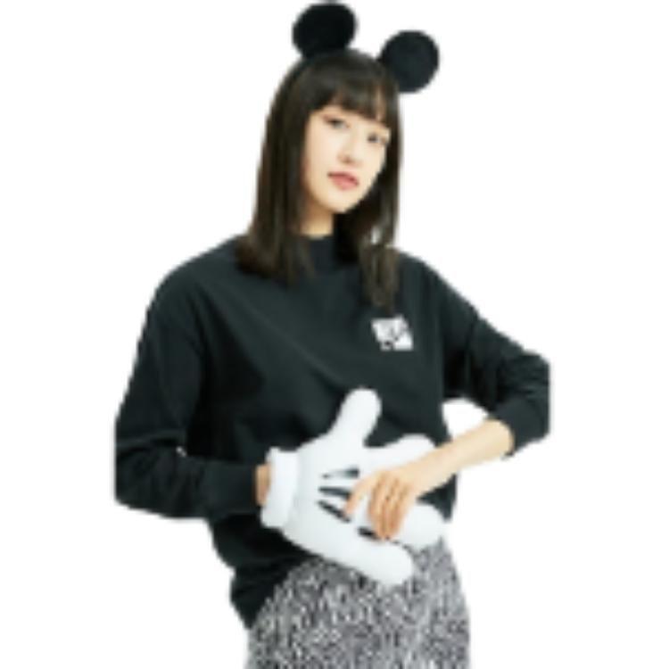 Li Ning X Disney Drop Shoulder Sleeve T Shirt Women's Black AHSR652-2