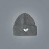 Natural NewKnit Beanie: Cozy Embroidered Heart Knit Cap - Warm Winter Hat for Women & Girls
