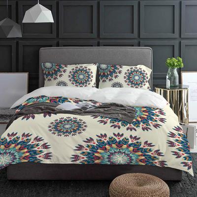 Mandala Bohemian 3-teiliges Paardeckenbezug-Set mit Kissenbezügen, personalisierte Bettdecke, Bettwäsche-Set, Steppdeckenbezug, Doppelbett, Heimtextilien