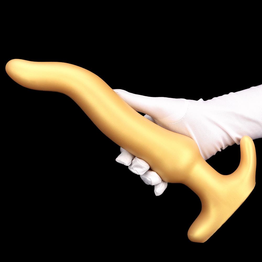 Gold Silicone Anal Plug Super Long Deep Anal Expander Masturbation for Men Adult Sex Toys Fisting Strap on Penis BDSM