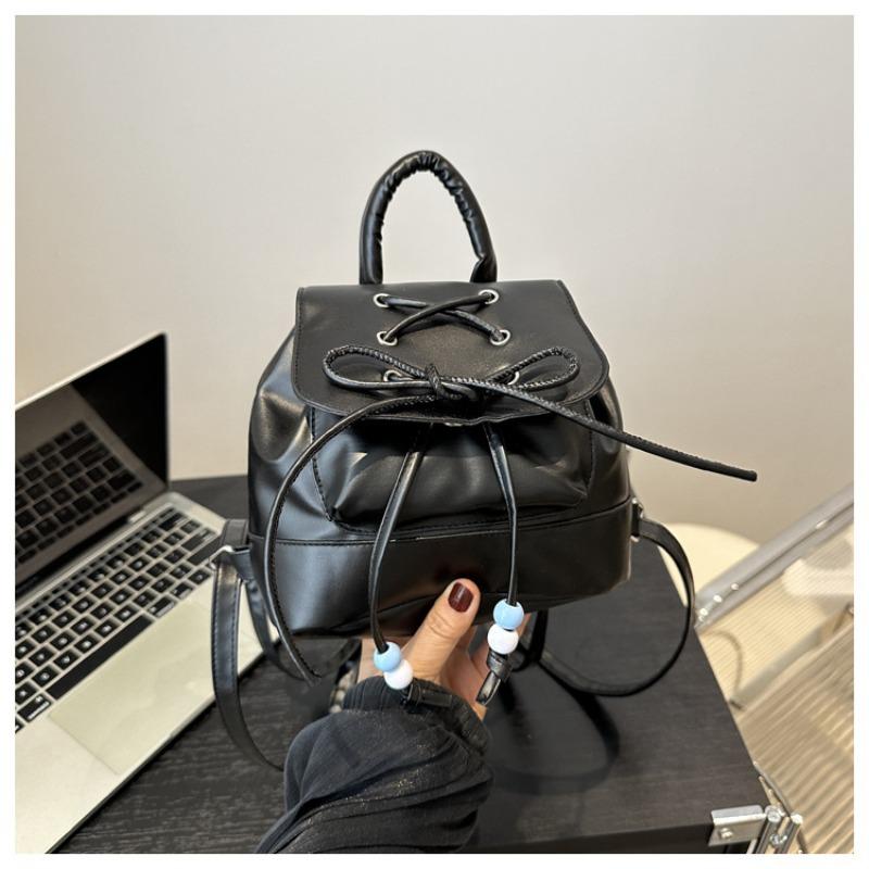 

Ballet style bow backpack women s new handheld small backpack going out shopping travel small schoolbag чёрный