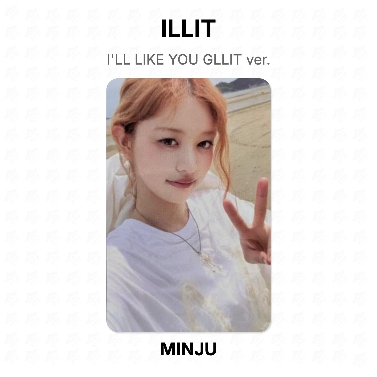 ILLIT I'LL LIKE YOU GLLIT ver. Oficjalna fotokarta MINJU gray